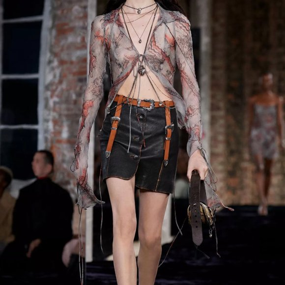 Acne Studios Leather Runway Skirt SS22 - Picture 2 of 10